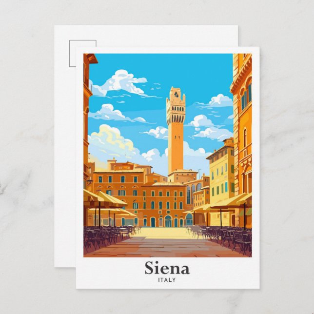 Siena Italien Kunst, Dichtung und Musik Postkarte (Vorne/Hinten)