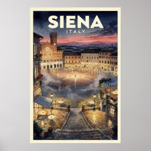 Siena Italien Vintage Reise Poster