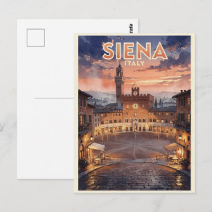 Siena Italien Vintage Reise Postkarte
