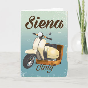 Siena Italy Scooter Urlaubspopster Feiertagskarte