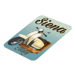 Siena Italy Scooter Urlaubspopster Magnet