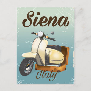 Siena Italy Scooter Urlaubspopster Postkarte
