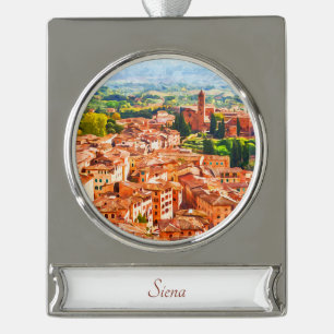 Siena Kunstvoll wandern im Valle Verzasca Banner-Ornament Silber