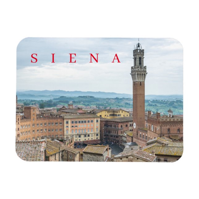 Siena Torre del Mangia View Kühlschrankmagnet Magnet (Horizontal)
