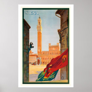 Siena Toskana Italien Vintage-Reiseposter - Gerahm Poster