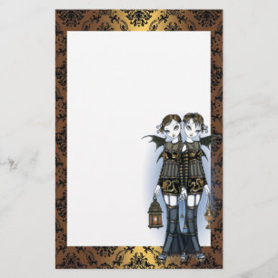 "Siena-u. Celeste" Drache-Doppelfee-Briefpapier Briefpapier