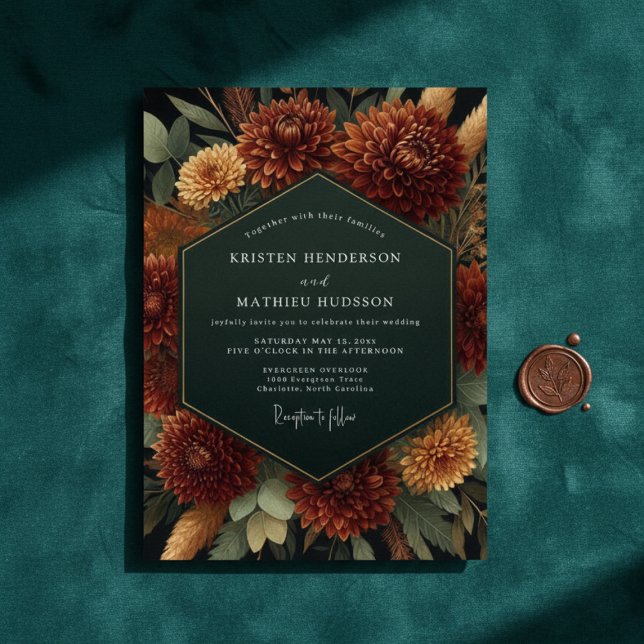Sienna Bloom Herbstromanze Hochzeit Einladung (Von Creator hochgeladen)