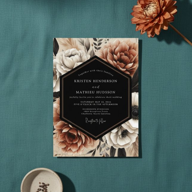 Sienna Bloom Moody Hochzeit Einladung (Von Creator hochgeladen)
