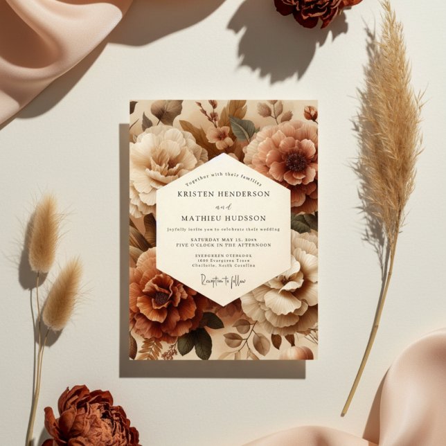 Sienna Bloom Wedding Einladung (Von Creator hochgeladen)
