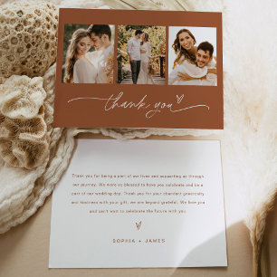 SIENNA Bohemisches Foto Hochzeit Dankeschön Karte