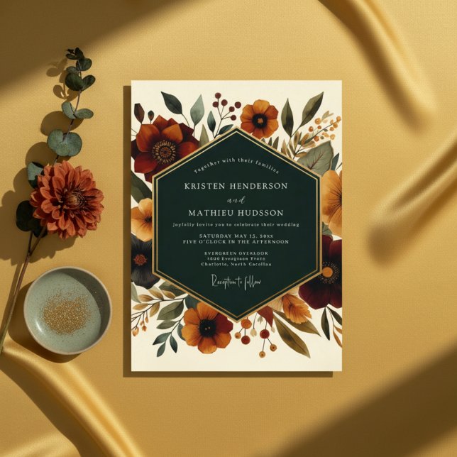 Sienna Botanical Whimsy Wedding Einladung (Von Creator hochgeladen)