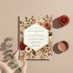 Sienna Botanische Herbstromanze Hochzeit Einladung