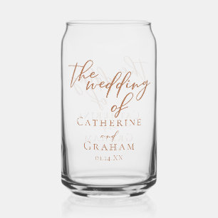 Sienna Brown Typografy Minimalistisch Wedding Dosenglas