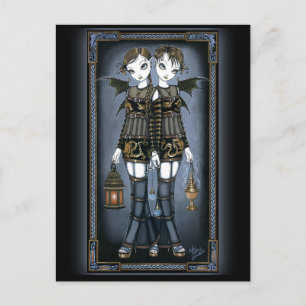 "Sienna & Celeste" Dragon Twin Fairies Postkarte