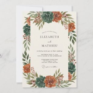 Sienna Dahlia Gemalte Hochzeit Einladung