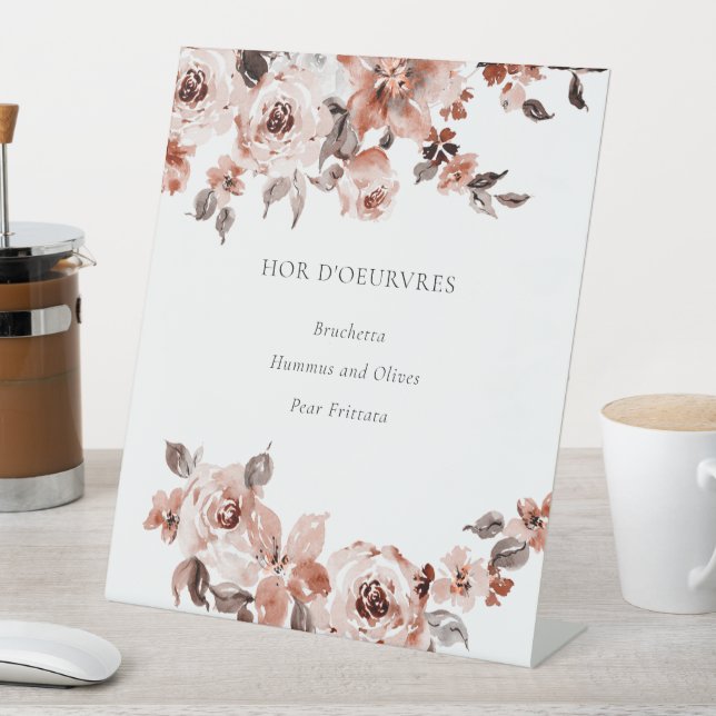 Sienna Floral Table Top-Zeichen Sockelschild (In Situ)