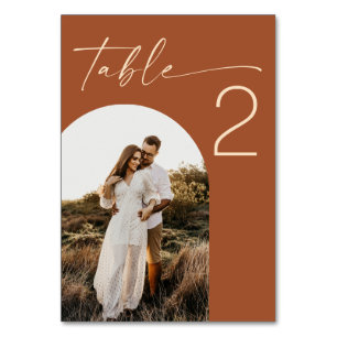 Sienna Hochzeit. Terrakotta Moderne Minimalistisch Tischnummer