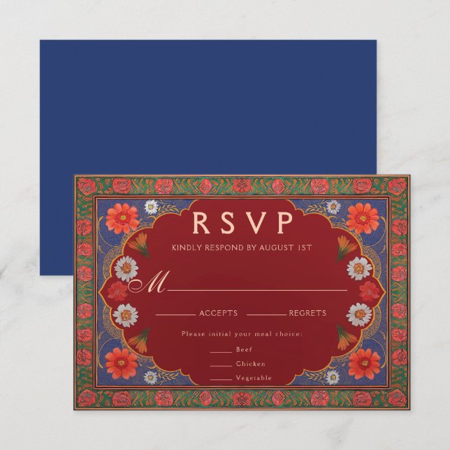 SIENNA I: Wedding RSVP Card Begleitkarte (Vorne/Hinten)