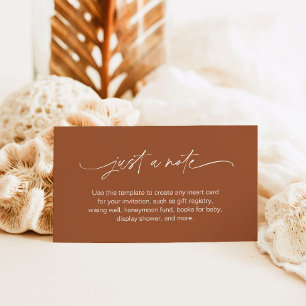 SIENNA Just a Note Enclosure Card Boho Terracotta Begleitkarte