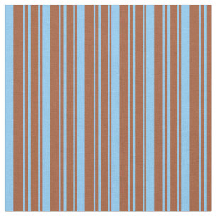 Sienna & Light Sky Blue Streifen/Linke Muster Stoff