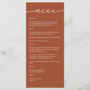 Sienna ・ Moderne Minimalistische Hochzeit Menükarte