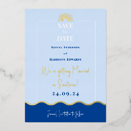SIENNA Modernes Reiseziel Gold Foil Save the Date Folieneinladung