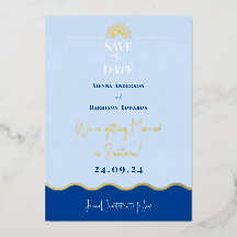 SIENNA Modernes Reiseziel Gold Foil Save the Date