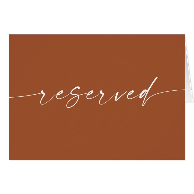 Sienna Reserviert Schild | Erdig-rustikale Herbsth (Vorderseite (Horizontal))