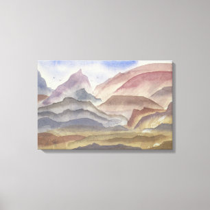 Sienna Ridges Wasserfarbe Landschaft Print Leinwanddruck