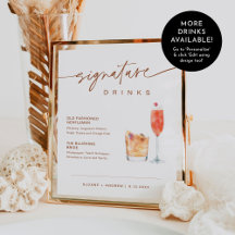 SIENNA Signature Drinks Hochzeit Zeichen 8x10