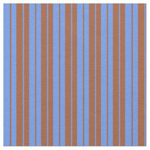 Sienna und Cornflower Blauer Streifen Stoff