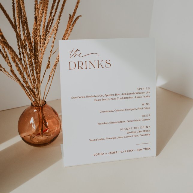 SIENNA Wedding Drink Bar Menu Sockelschild (Von Creator hochgeladen)