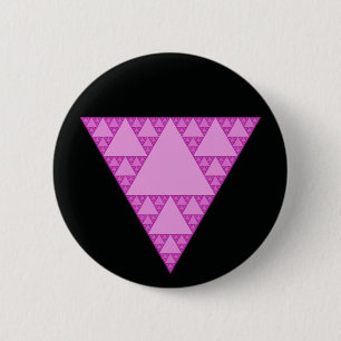 Sierpinski-Dreieck als rosa Dreieck LGBTQ+ Button