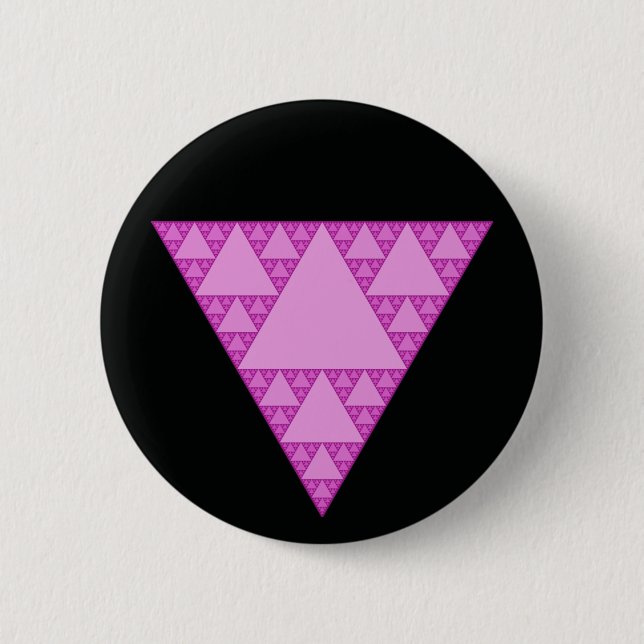 Sierpinski-Dreieck als rosa Dreieck LGBTQ+ Button (Vorderseite)