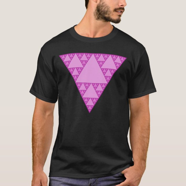 Sierpinski-Dreieck als rosa Dreieck LGBTQ+ T-Shirt (Vorderseite)