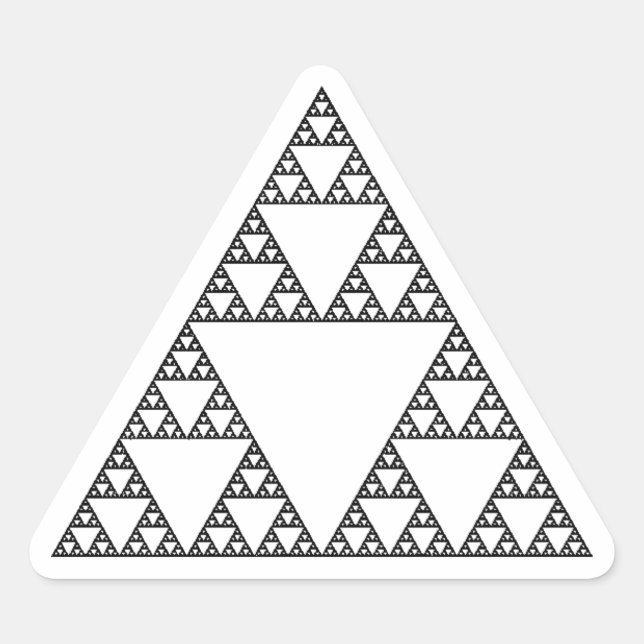 Sierpinski-Dreieck Dreieckiger Aufkleber (Vorderseite)