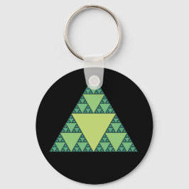 Sierpinski-Dreieck in grünen Farbtönen Schlüsselanhänger