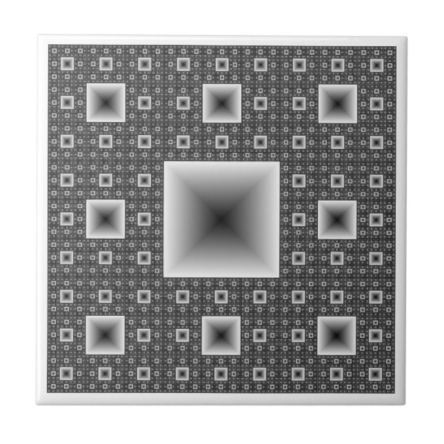 Sierpiński Teppich-Fraktal Fliese (Vorderseite)