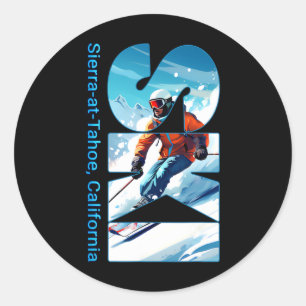 Sierra-at-tahoe Cooler Skiurlaub Ski Außenbereich Runder Aufkleber