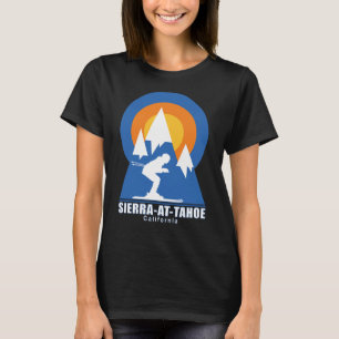 Sierra at Tahoe Ski Sunset Retro T - Shirt