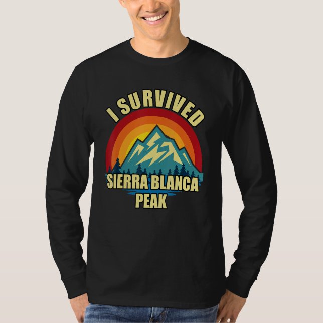 Sierra Blanca Peak Hiking Mountian Climbing T-Shirt (Vorderseite)