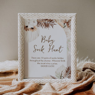 SIERRA Boho Baby Sock Hunt Baby Shooting Game Sign Poster