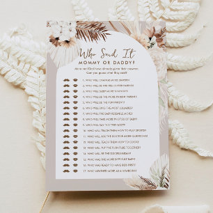 SIERRA Boho, der sagte, es Mommy Daddy Baby Game C Einladung