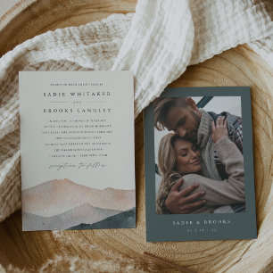 Sierra Dusk   Foto-Hochzeit der Wüste Einladung