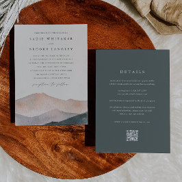 Sierra Dusk | Southwest Mountain Sunset Wedding Einladung