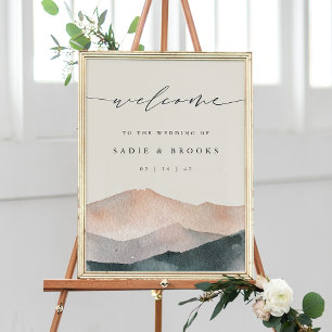 Sierra Dusk Willkommensschild für die Hochzeit i Poster