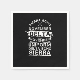 Sierra Echo November Delta November Uniform Delta Serviette