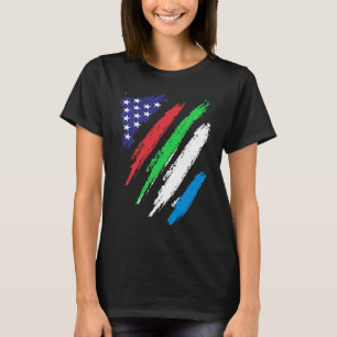 Sierra Leone Amerikanische gewachsene Flagge USA P T-Shirt