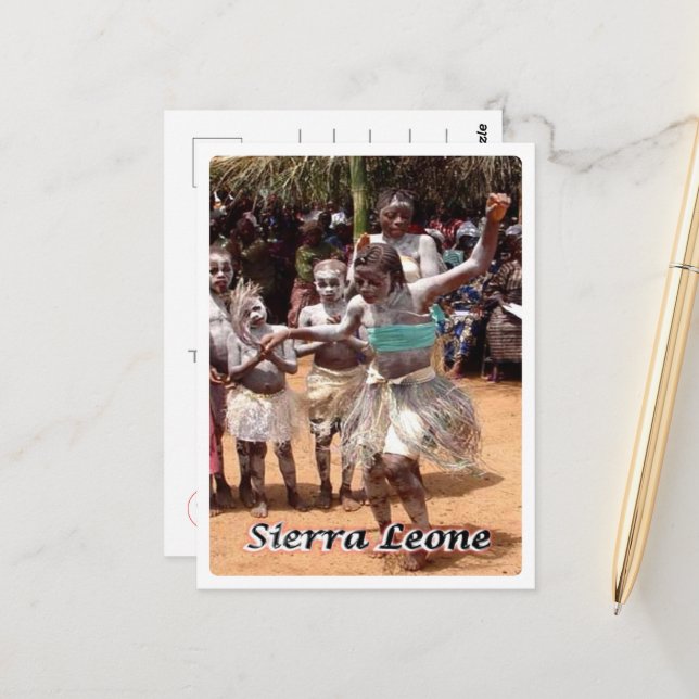 Sierra Leone - Der Koindu-Tanz - Postkarte (Vorderseite/Rückseite Beispiel)