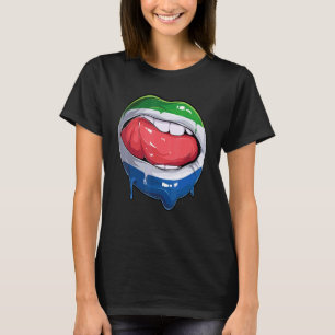 Sierra Leone Fan Flag Mouth Soccer Sierra Leone T-Shirt